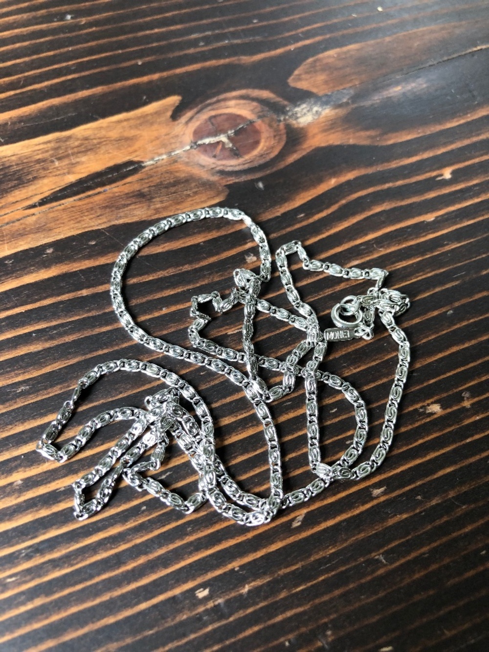 Monet Silver 24 Inch Greek Key Chain O Ring Clasp